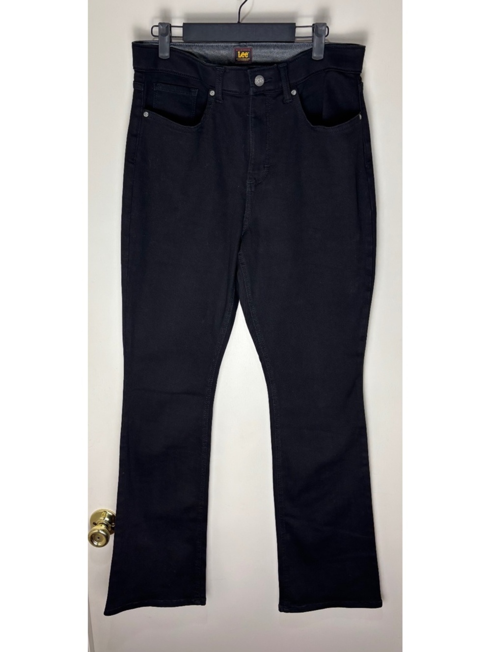 Lee Women’s Black Bootcut Jeans Size 12 Long Stretch Mid Rise NWOT